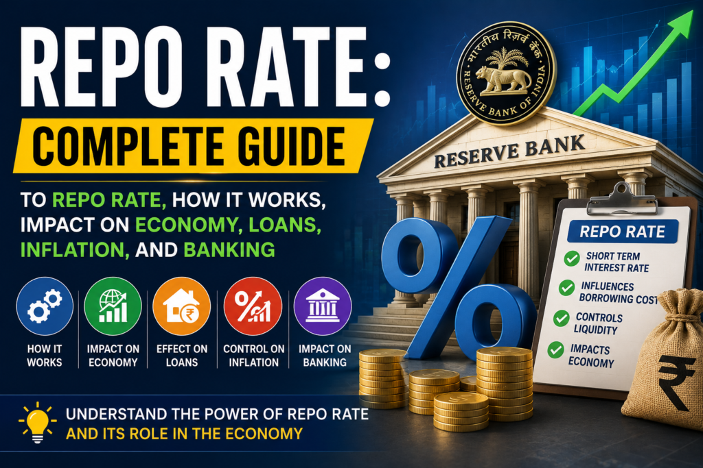 Repo Rate: Complete Guide to Repo Rate, How It Works, Impact on Economy, Loans, Inflation, and Banking